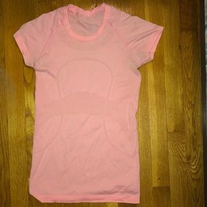 Lululemon Light Pink short sleeve workout top